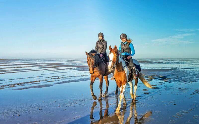 A cavallo tra spiaggia e fiume
